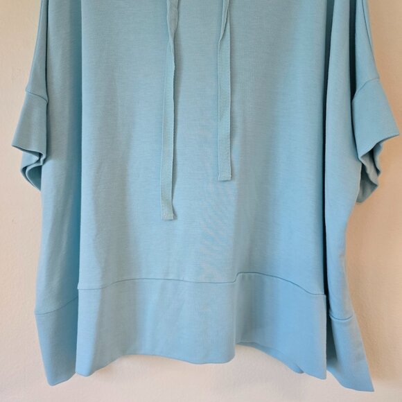 NWT Pretty Aqua Blue SS Pullover Hoodie Worshop Republic Clothing XL - Picture 3 of 16